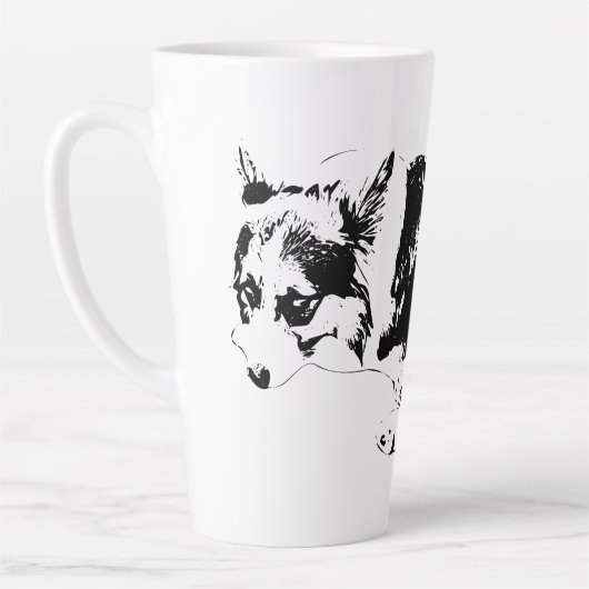 Hohe Tinte, sanfter Anstieg Milchtasse (Links)