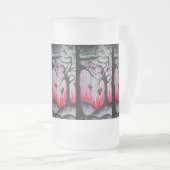 Hohe - und - trockene Bier-Tasse Herz-Bäume Orig Mattglas Bierglas (VorderseiteRechts)