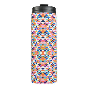 Hohe Wasserflasche mit einem lebendigen geometrisc Thermosbecher