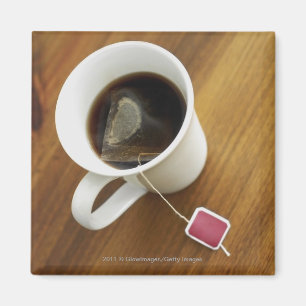 Hohe Winkelsicht einer Tasse Tee Magnet