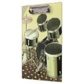 Hohe Winkelsicht einer Trommelausrüstung Klemmbrett (Links)