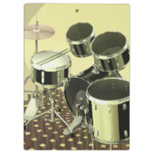 Hohe Winkelsicht einer Trommelausrüstung Klemmbrett (Rückseite)