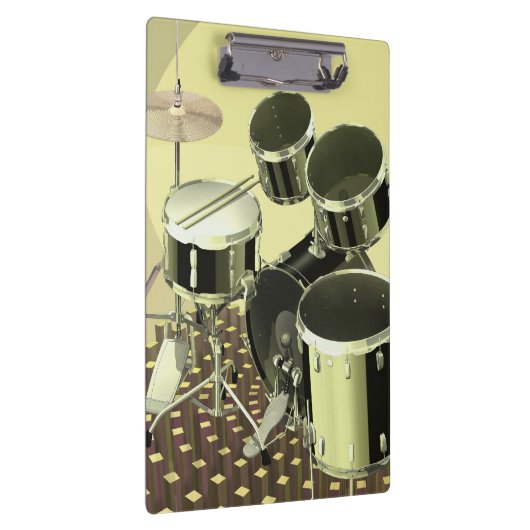 Hohe Winkelsicht einer Trommelausrüstung Klemmbrett (Rechts)