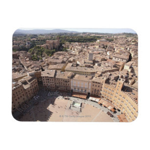 Hohe Winkelsicht von Townscape, Siena, Italien Magnet
