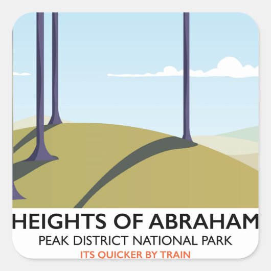 Höhen des Posters des Abraham Peak District Quadratischer Aufkleber (Vorderseite)