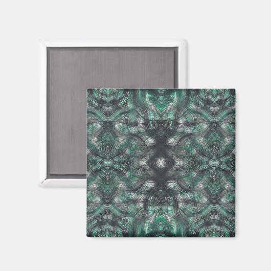 Höhen Dunkelgrüne Abstrakte Aquarell-Kunst Magnet (Vorderseite/Rückseite)