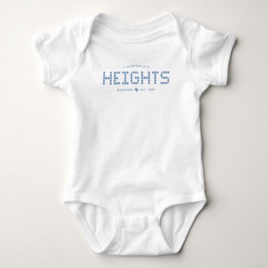 Höhen Tile, Blue Tile, Houston Heights Baby Body Baby Strampler (Vorderseite)