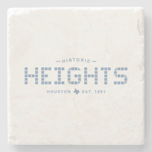 Höhen Tile, Blue Tile, Houston Heights Steinuntersetzer (Vorderseite)