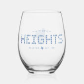 Höhen Tile, Blue Tile, Houston Heights Weinglas Ohne Stiel (Vorderseite)