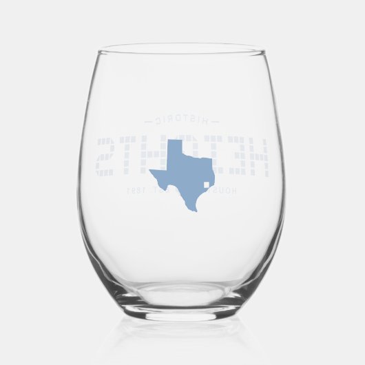 Höhen Tile, Blue Tile, Houston Heights Weinglas Ohne Stiel (Rückseite)