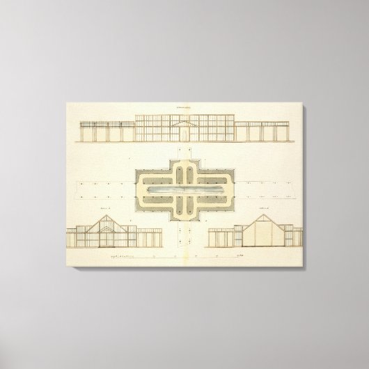 Höhen und Grundriss eines Gewächshauses, aus " Leinwanddruck (Vorderseite)