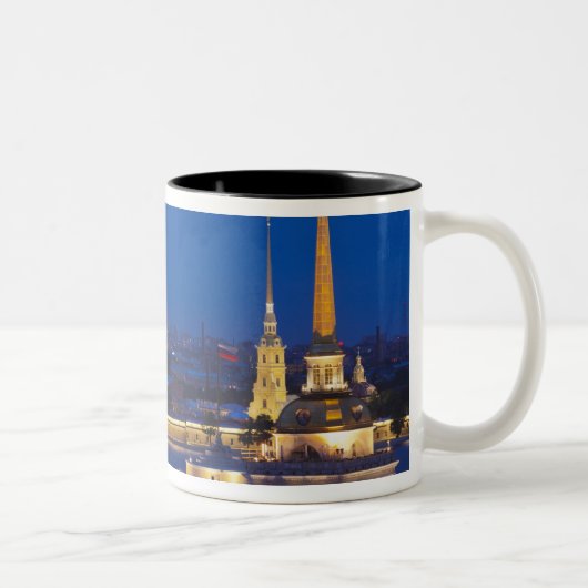 Höhenblick auf den Fernsehturm Zweifarbige Tasse (Rechts)