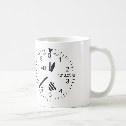 Höhenmesser für Luftfahrzeuge - Steigung und Rhein Kaffeetasse (Rechts)