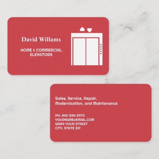 Höhenrudermechanismus Visitenkarte (Vorne/Hinten)