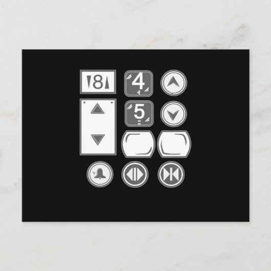 Höhenrudertasten Aufzug Postkarte (Vorderseite)