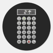 Höhenrudertasten Aufzug Runder Aufkleber (Vorderseite)