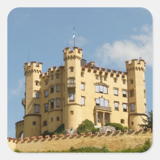 Hohenschwangau Schloss Deutschland Geschenke für T Quadratischer Aufkleber (Vorderseite)