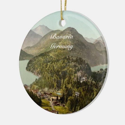 Hohenschwangau Schloss und Alpen, Bayern, Keramik Ornament (Links)