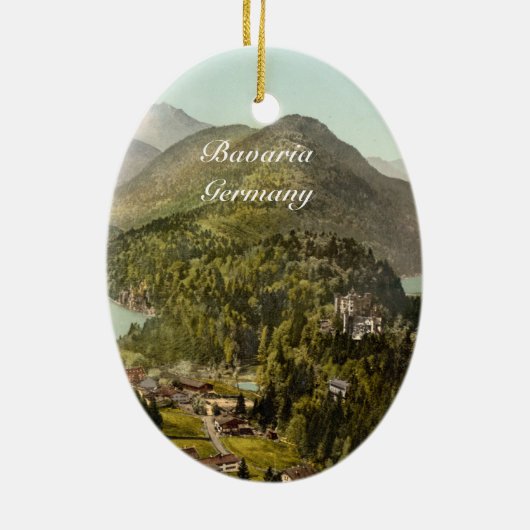 Hohenschwangau Schloss und Alpen, Bayern, Keramikornament (Hinten)