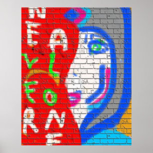 Hohepriester Nie allein Liebe Evolve Graffiti Poster