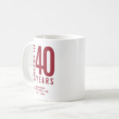 Höhepunkt des 40-jährigen Geschäftsjubiläums Kaffeetasse (Vorderseite Links)