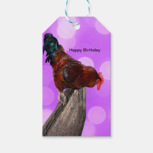 Höhepunkt in Majestät: Rooster on Dreamy Lila Glow Geschenkanhänger