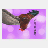 Höhepunkt in Majestät: Rooster on Dreamy Lila Glow Geschenkpapier Set (Vorderseite 2)
