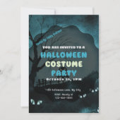 Höhepunkt mit Jack-O' Lantern Head Blue Halloween Einladung (Vorderseite)