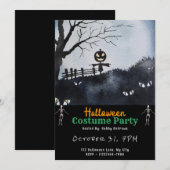 Höhepunkt mit Pumpkin Head Black Halloween Einladung (Vorne/Hinten)