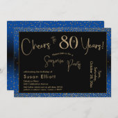 Höhepunkte 80 Jahre Überraschung Geburtstag Gold & Einladung (Vorne/Hinten)