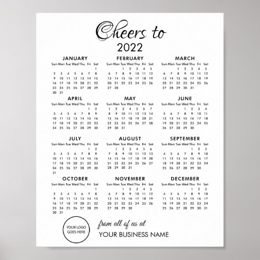 Höhepunkte des 2022-Kalender-Firmenlogos Poster (Vorne)