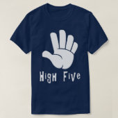 Hoher 5 Hand-Blatt-Sign Hoch Fünf H T-Shirt (Design vorne)