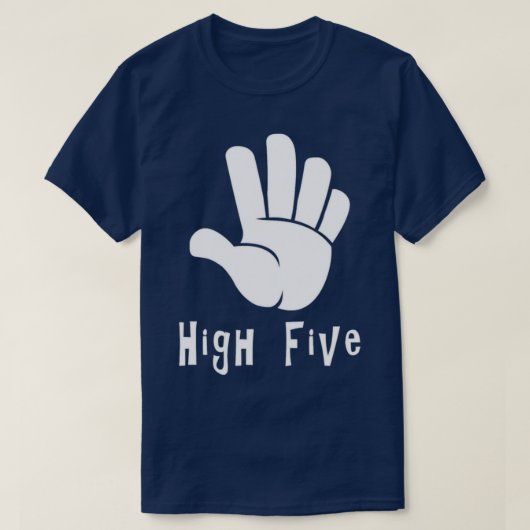 Hoher 5 Hand-Blatt-Sign Hoch Fünf H T-Shirt (Design vorne)