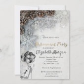 Hoher Absatz, Ballons, Schneeflocken, Ruhestand Pa Einladung (Vorderseite)