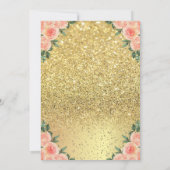 Hoher Absatz, Glas, Glitzer Blumenzellenruhestand Einladung (Rückseite)