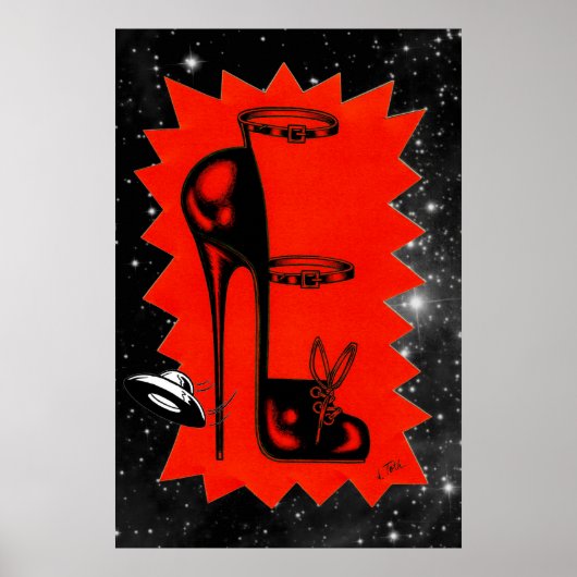 Hoher Absatz im Himmelspopster Poster (Vorne)