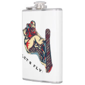 Hoher Flyer - Snowboarden Flachmann (Links)