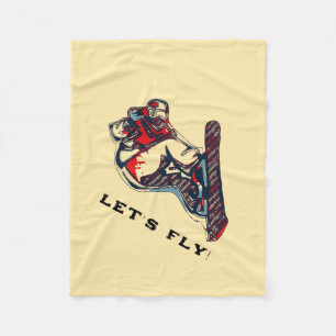 Hoher Flyer! - Snowboarden Forelle Fleece Blanket