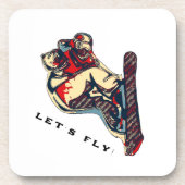 Hoher Flyer - Snowboarden Getränkeuntersetzer (Vorderseite)