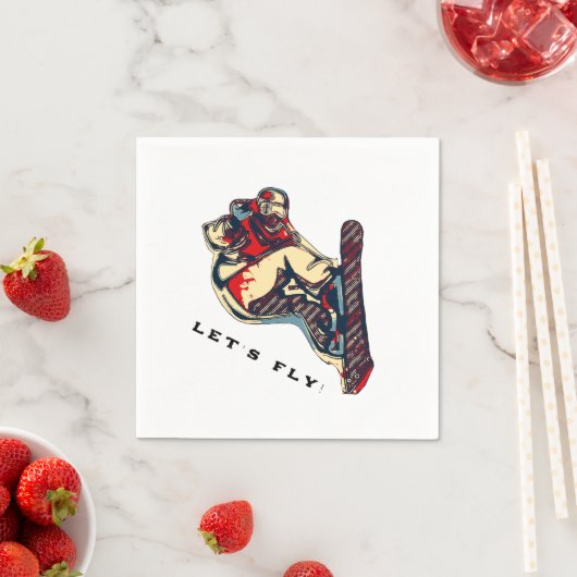 Hoher Flyer - Snowboarden Serviette (Beispiel)