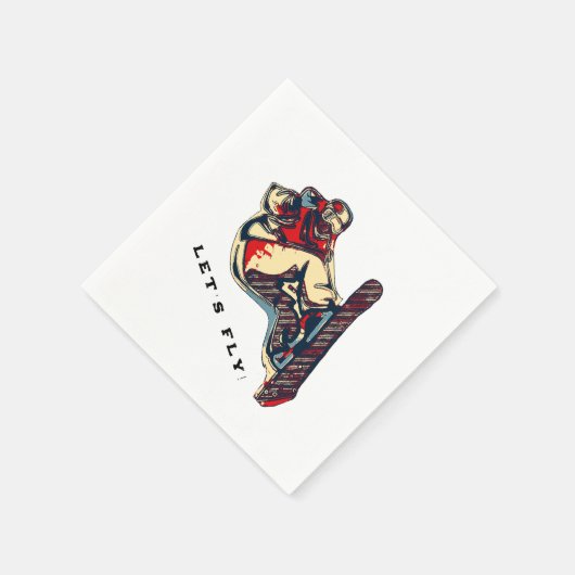 Hoher Flyer - Snowboarden Serviette (Ecke)