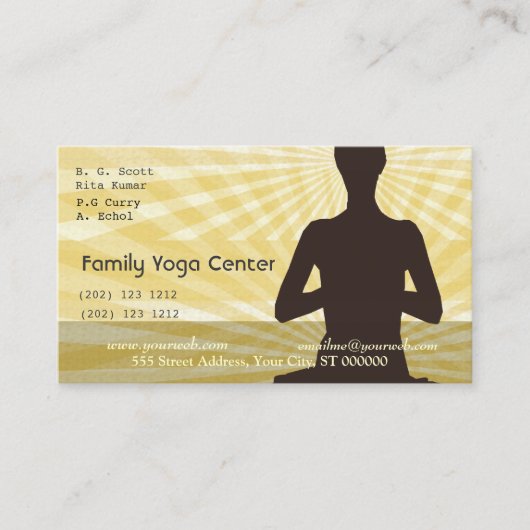 Hoher Geist-Yoga-Pose-Meditations-Verabredung Terminkarte (Vorderseite)