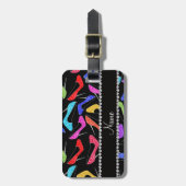 Hoher Heels des personalisierten schwarzen Gepäckanhänger (Vorderseite vertikal)