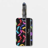 Hoher Heels des personalisierten schwarzen Gepäckanhänger (Rückseite vertikal)