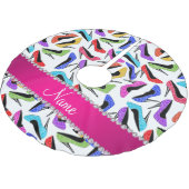 Hoher Heels des personalisierten weißen Polyester Weihnachtsbaumdecke (Schrägansicht)