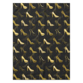 Hoher Heels-goldenes Schuhmuster Tischdecke (Vorderseite)