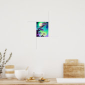 Hoher lila Bonsai und Mond Poster (Küche)
