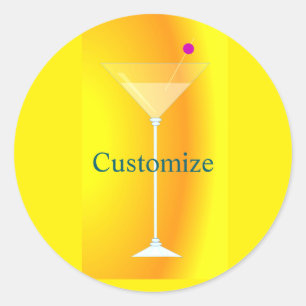 Hoher Martini-Cocktail Thunder_Cove Runder Aufkleber