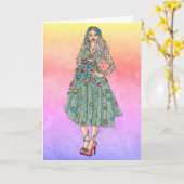 Hoher Mode Olivia Karte (Gelbe Blume)
