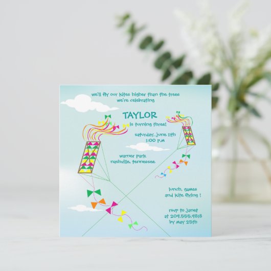 Höher oben - Drachengeburtstag invitations-3 Einladung (Stehend Vorderseite)